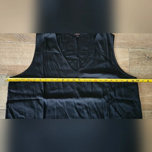 Quince Washable Stretch Silk Black Tank Top Size 1x - Picture 5 of 7